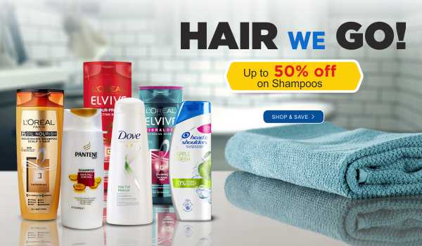 Save up to 50% on Shampoos