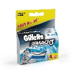 Gillette Mach3 Turbo Shaving 3 Blades Cartridge 4 pcs