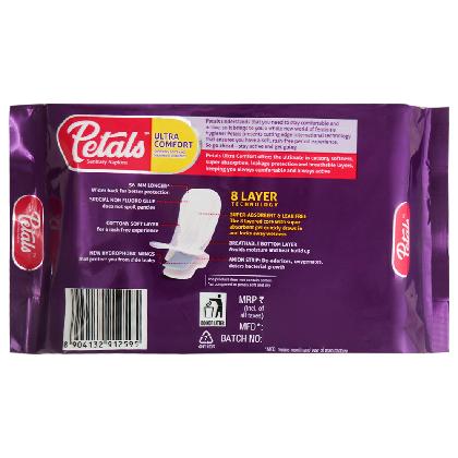 Buy Petals Ultra Comfort Sanitary Napkins with Wings (XL) 8 pads