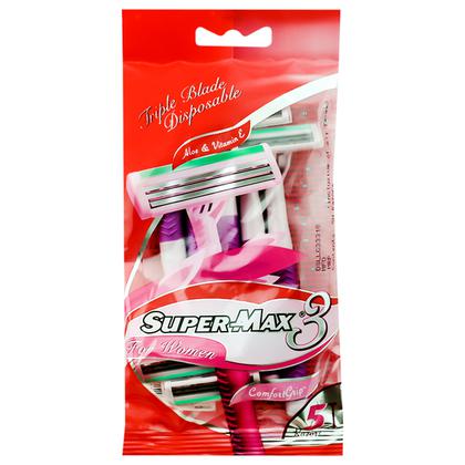 Supermax Triple Blade Disposable Razor for Women 5 pcs