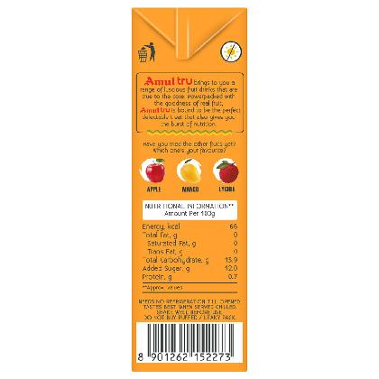 Amul Tru Orange Flavoured Milk 200 ml (Tetra Pak)