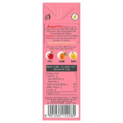 Amul Tru Lychee Flavoured Milk 200 ml (Tetra Pak)