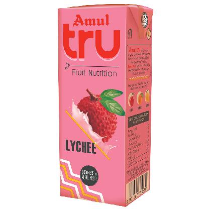 Amul Tru Lychee Flavoured Milk 200 ml (Tetra Pak)