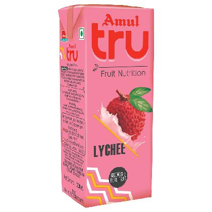Amul Tru Lychee Flavoured Milk 200 ml (Tetra Pak)